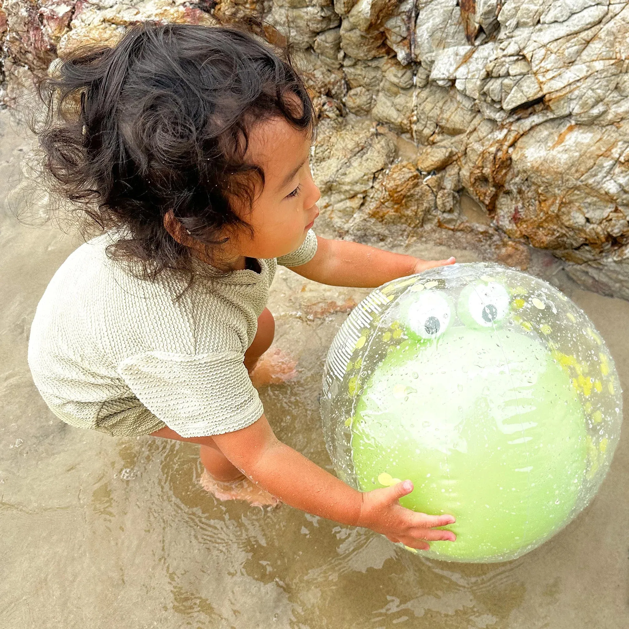 3D Inflatable Beach Ball - Cookie the Croc Lt Khaki