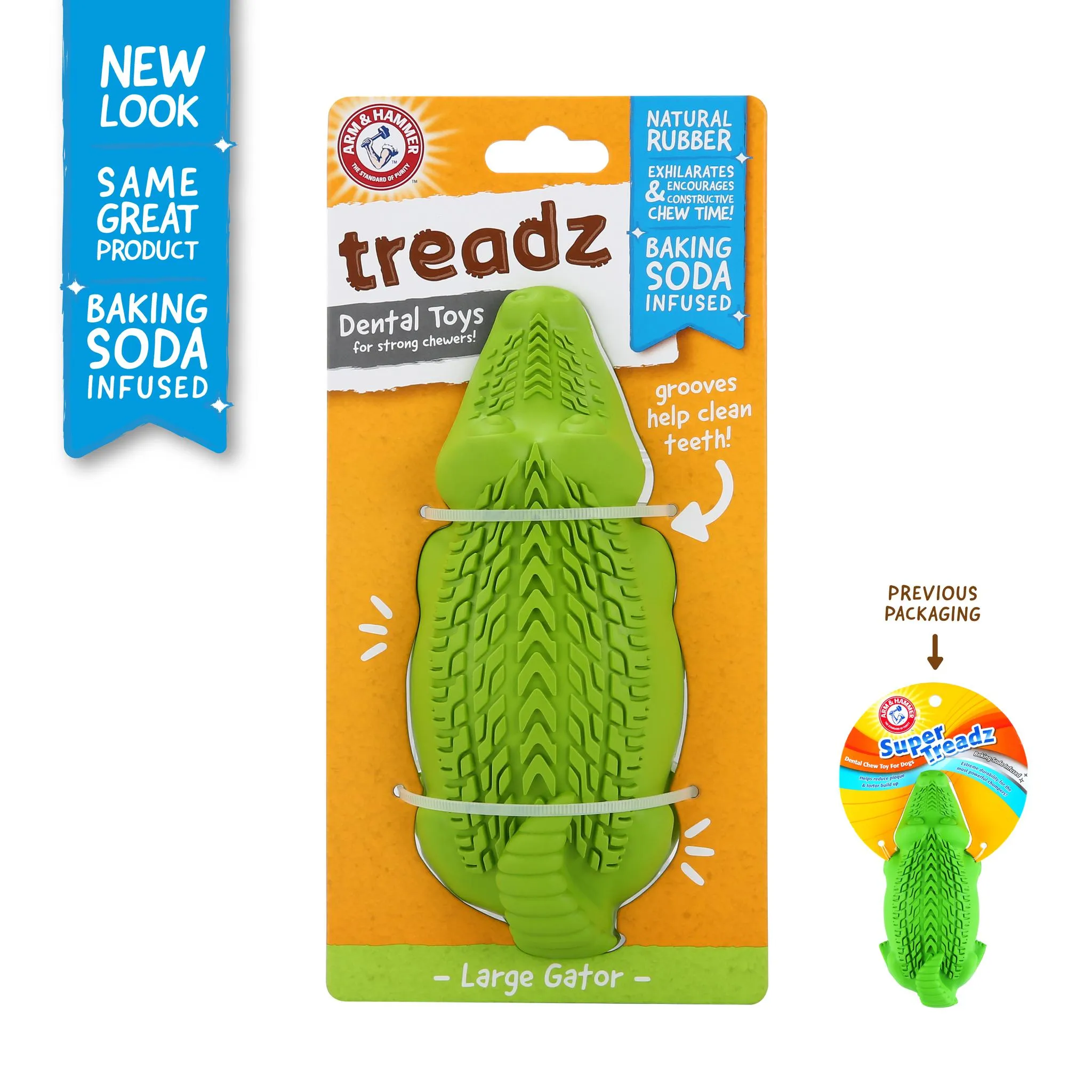 Arm and Hammer Super Treadz Gator Dental Dog Toy