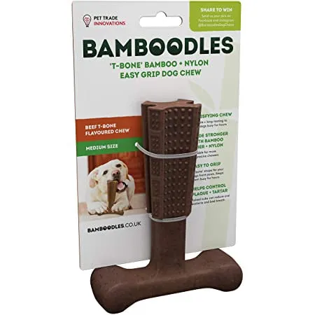 Bamboodles - T Bone Bamboo & Nylon Chew Toy - Beef