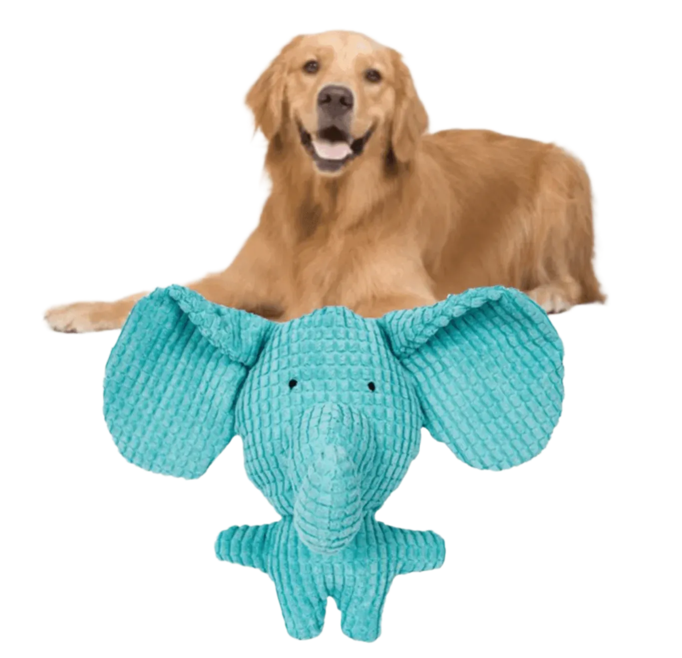 Blue Elephant Durable Plush Chew Toy for Pets - Squeaky and Interactive for Anxiety Relief