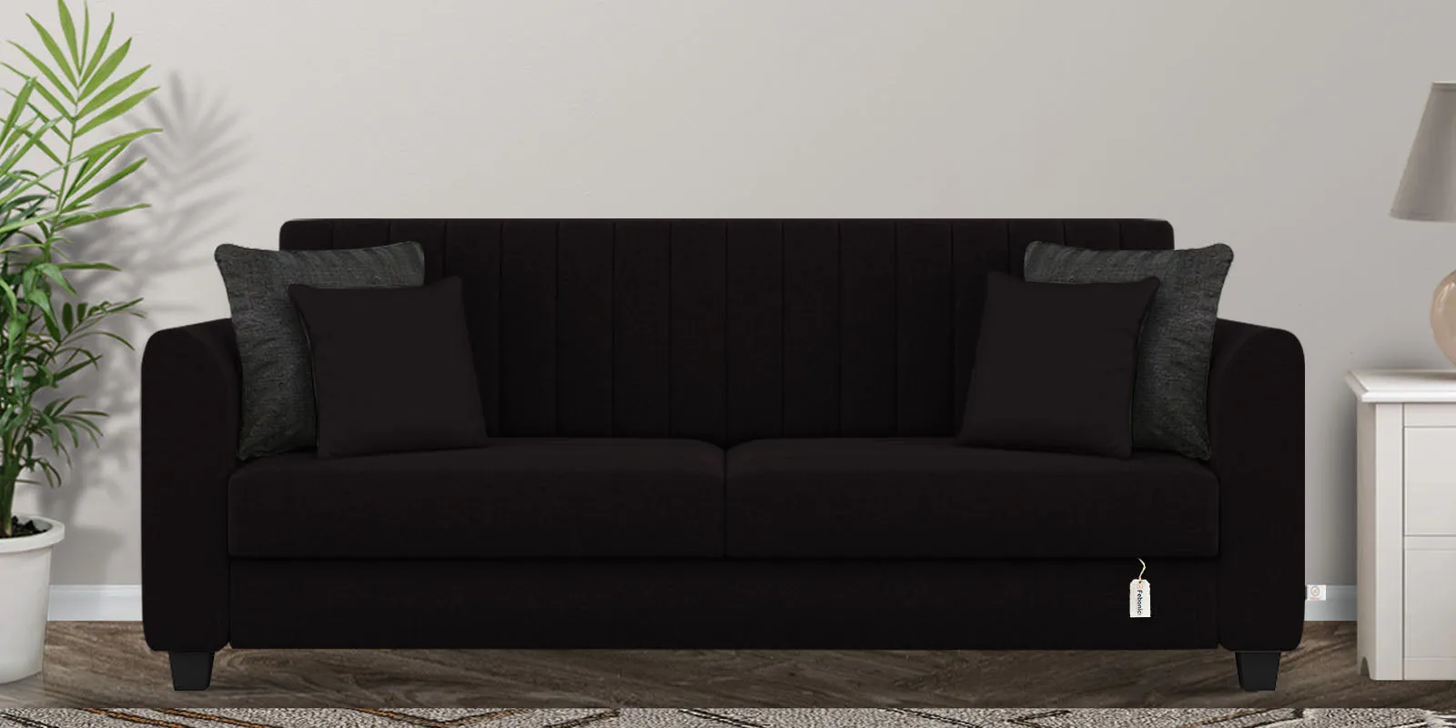 Cosmic Fabric 3 Seater Sofa in Cara Brown Colour