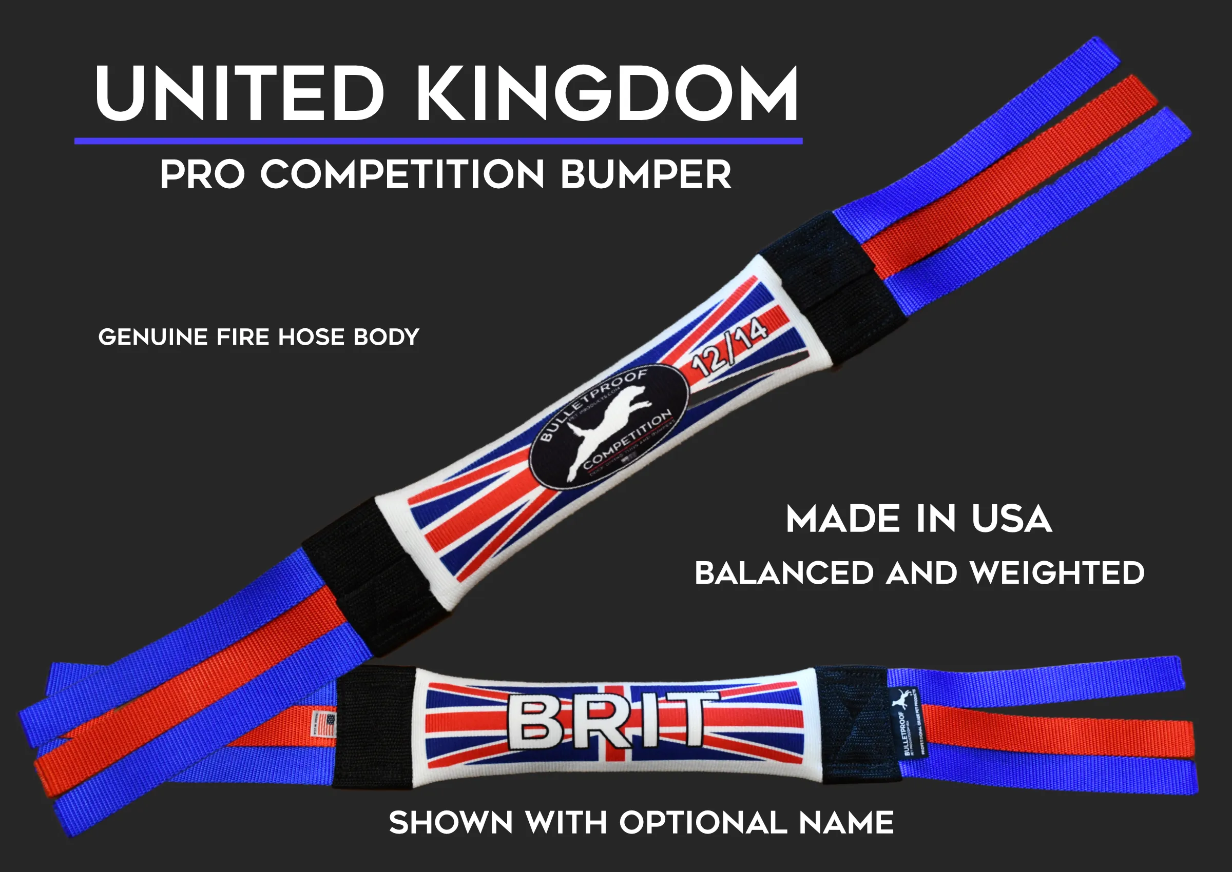 Dock Diving Bumper Tug - Competition Series Weighted - United Kingdom Flag