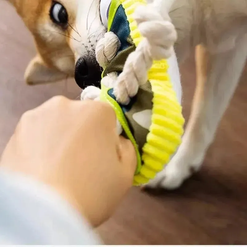 Dog Toys Pet Cotton Rope Slippers Sound Making Toys Dog Teeth Grinding Cleaning Teeth Built-in BB Airbag Round Ball Bell Various