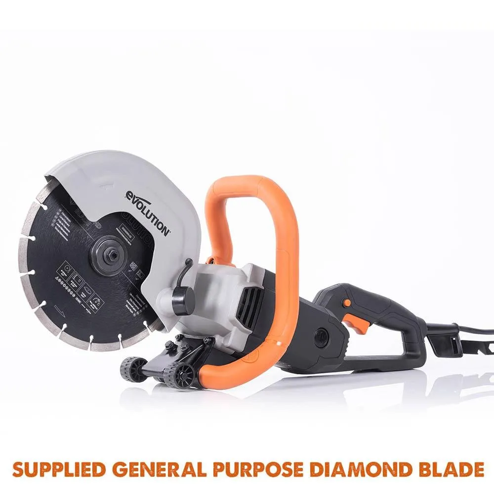 Evolution R230DCT 230mm 9" Electric Disc Cutter Concrete Saw with Diamond Blade