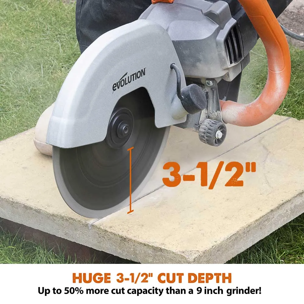 Evolution R230DCT 230mm 9" Electric Disc Cutter Concrete Saw with Diamond Blade