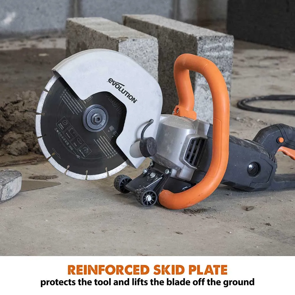 Evolution R230DCT 230mm 9" Electric Disc Cutter Concrete Saw with Diamond Blade