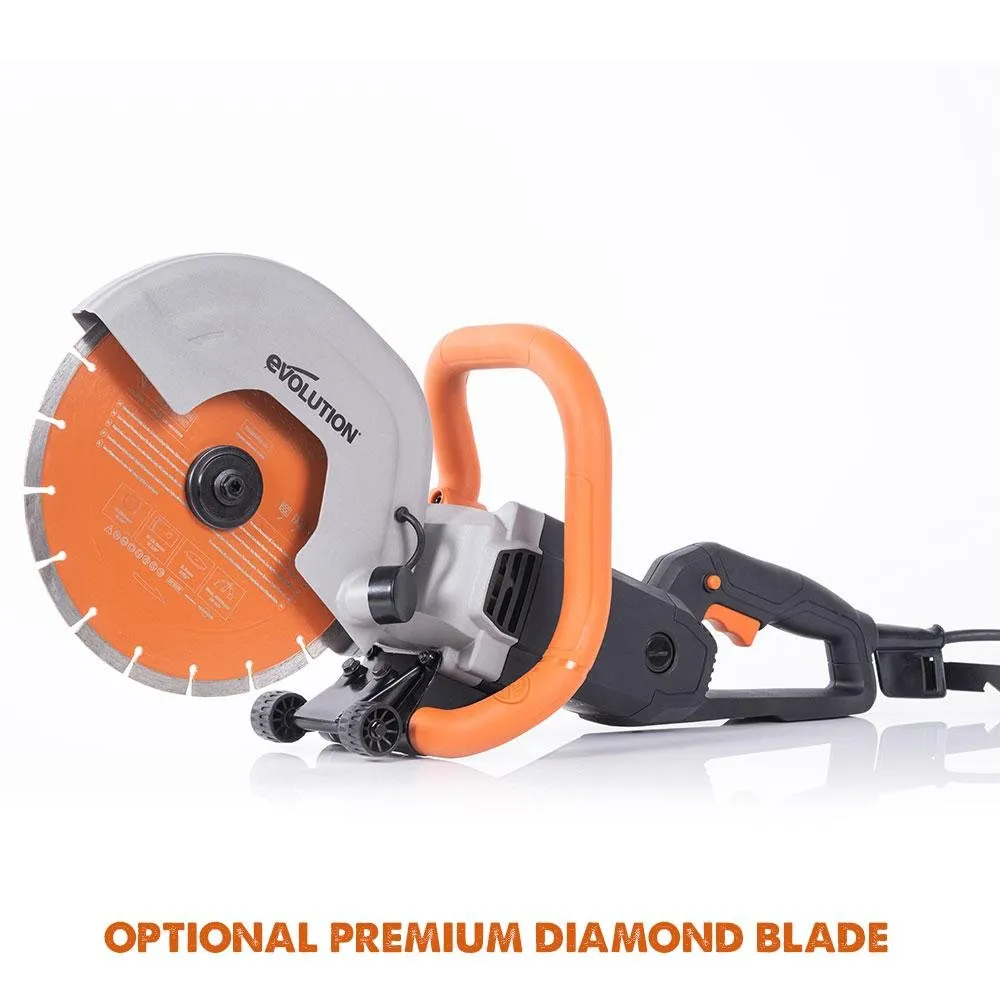 Evolution R230DCT 230mm 9" Electric Disc Cutter Concrete Saw with Diamond Blade