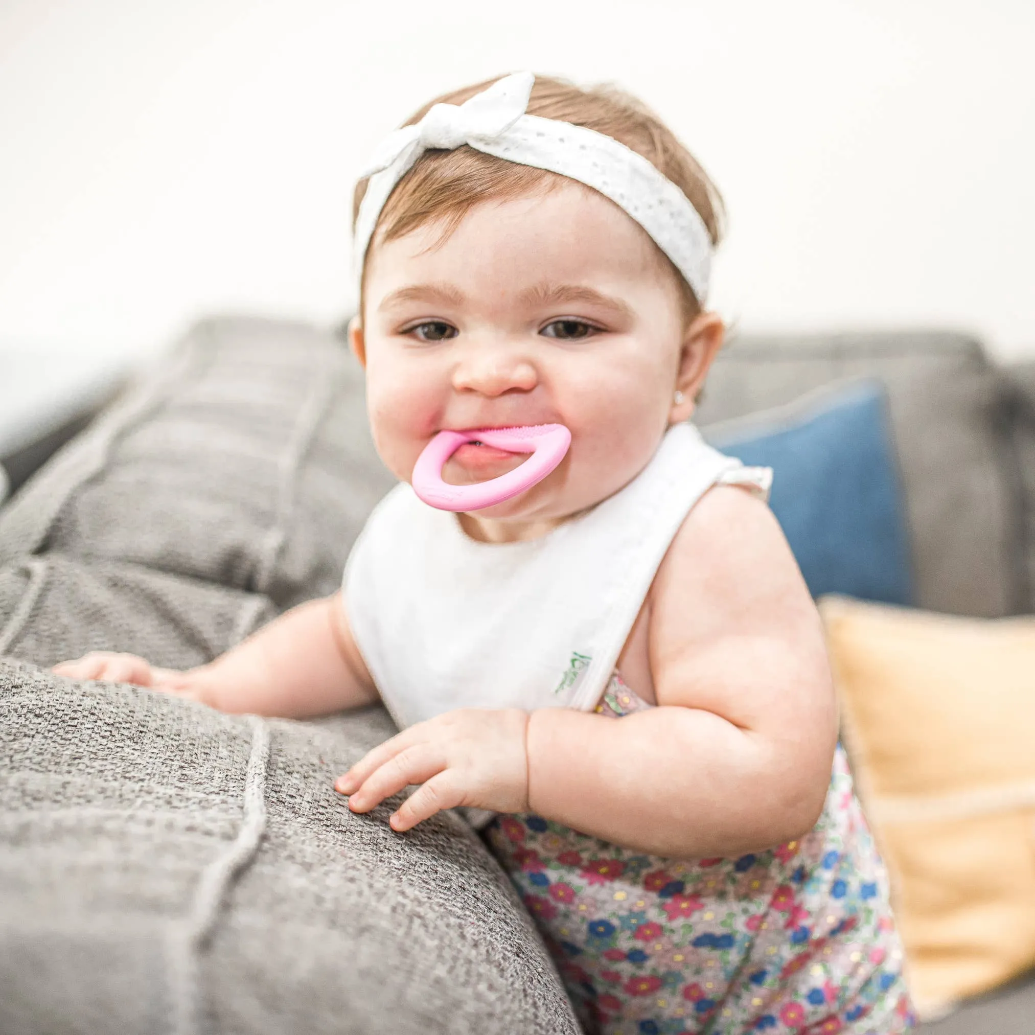 First Teether - Three Pack - White, Grey and Aqua / Pink