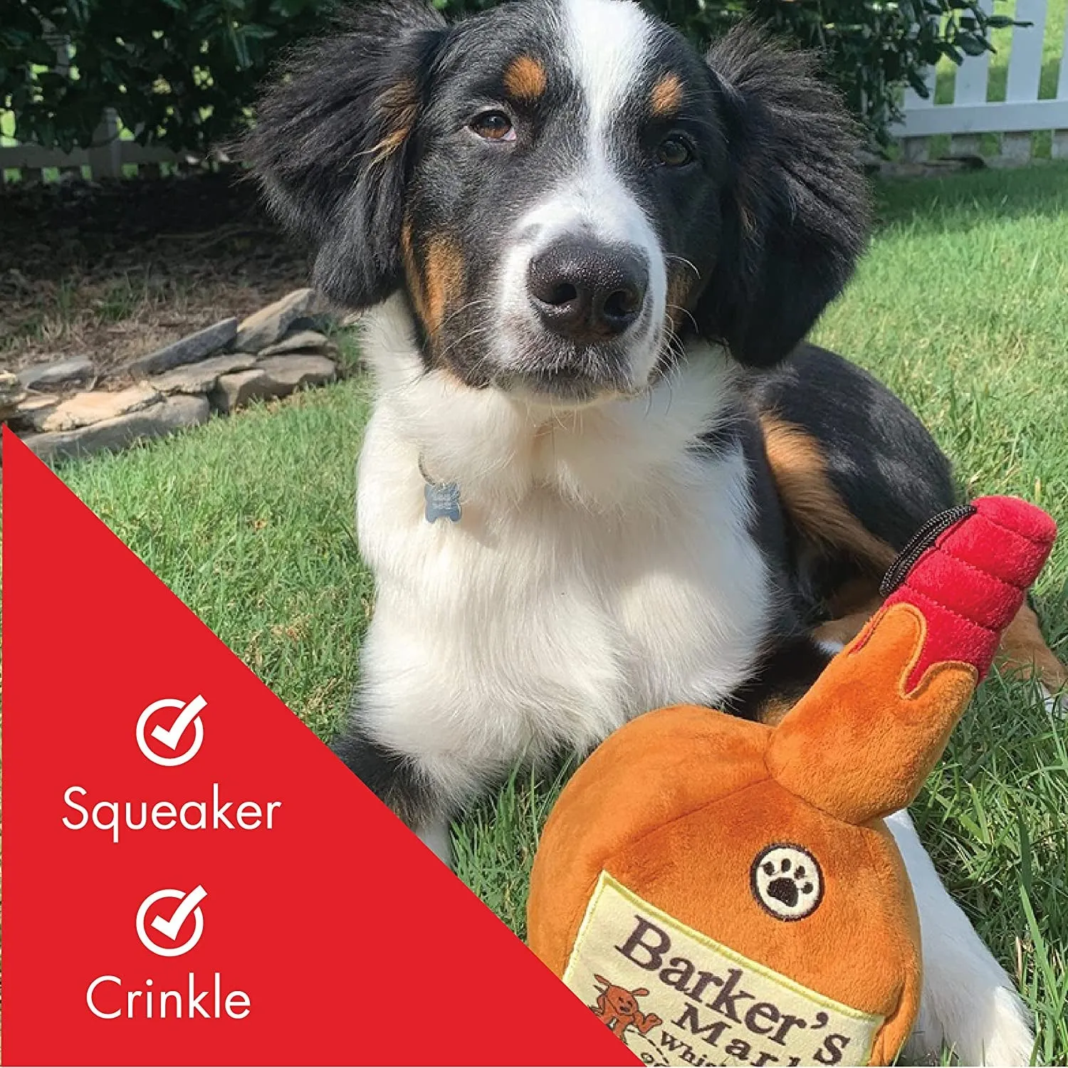 For Dogs | Barker’s Mark (Large) | Yappy Hour Funny Dog Toy – Meet Squeakster 🍻🐾