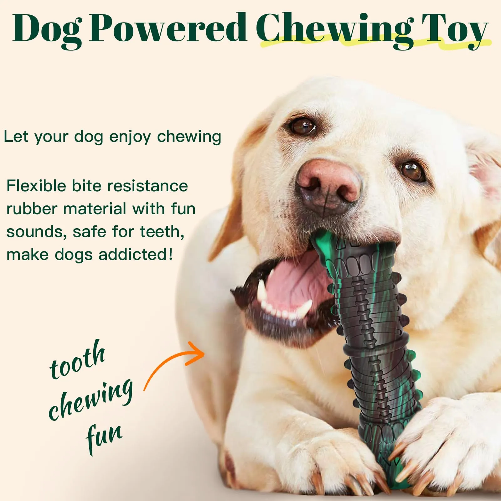 HETOO Dog Chew Toys Indestructible Dog Toys for Large Medium Breed Durable Rubber Squeaky Dog Toy for Aggressive Chewers Tough Strong Bone Dog Toy Outdoor Interactive Dog Toys Birthday Gifts Mix Green