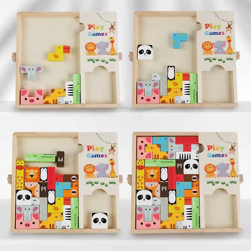 Interactive Animals Wooden Puzzle