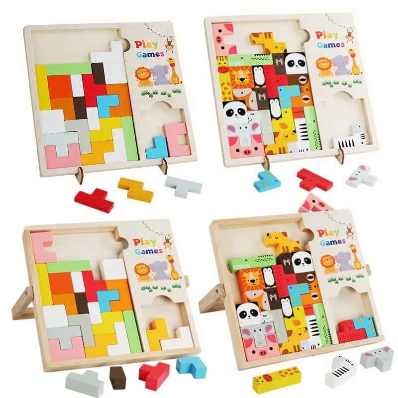 Interactive Animals Wooden Puzzle