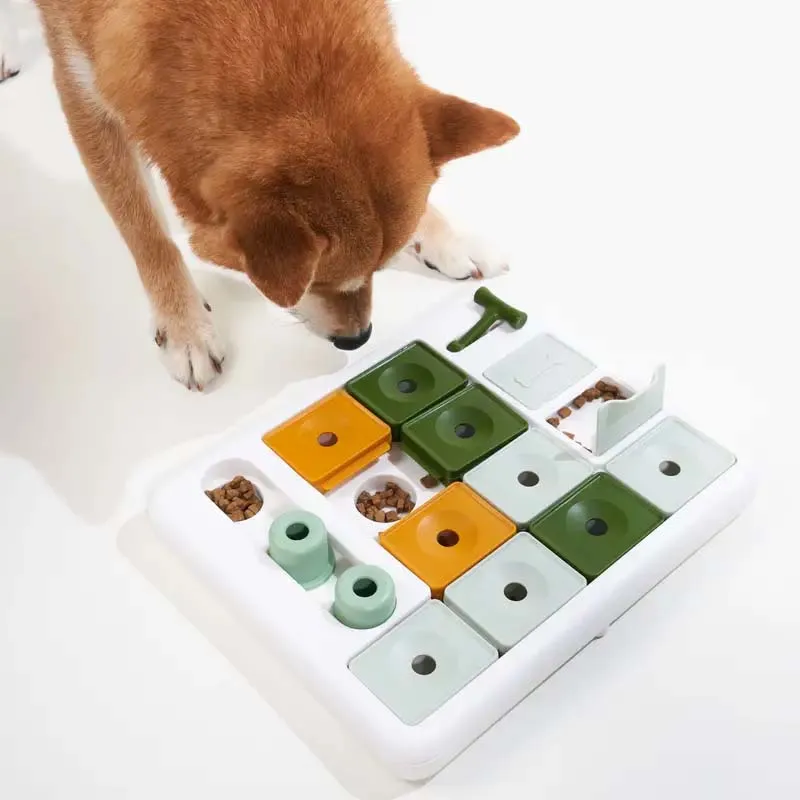 Interactive BPA-Free Dog Puzzle Feeder - Slow Eating Toy for Puppies & Adults.