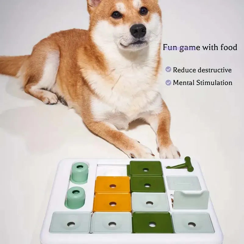 Interactive BPA-Free Dog Puzzle Feeder - Slow Eating Toy for Puppies & Adults.