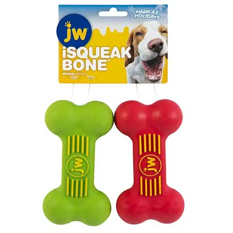 JW ISqueak Bones Dog Toys 2-pk