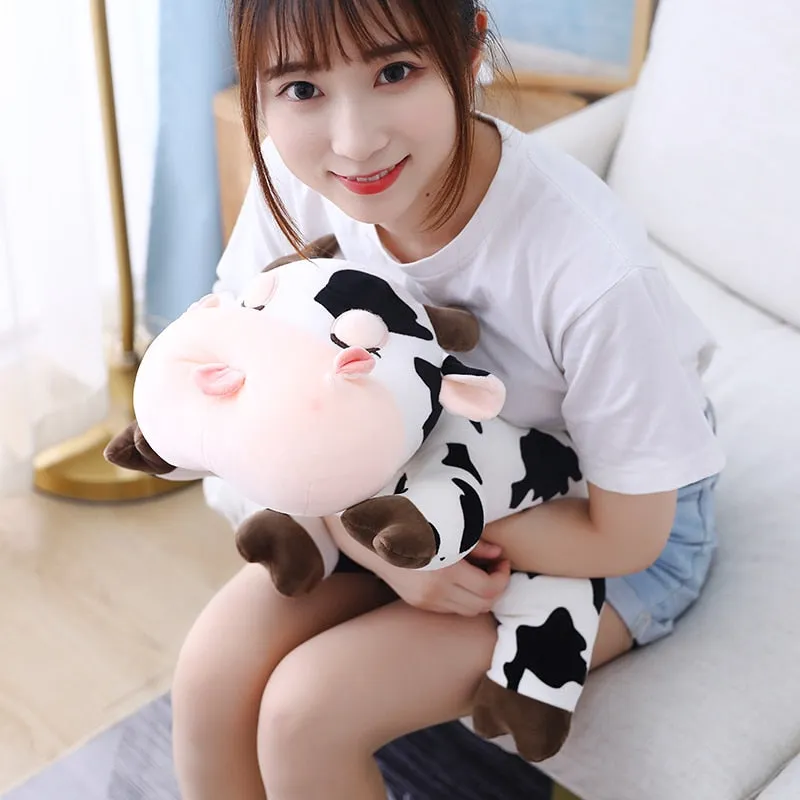 Kawaii Cow Cuddling Pillow