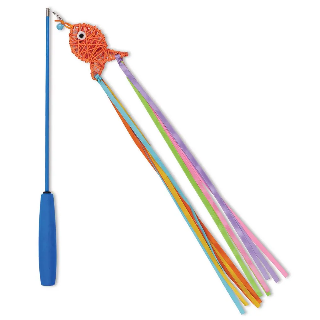 Kazoo Streamer Fish Wand Cat Toy