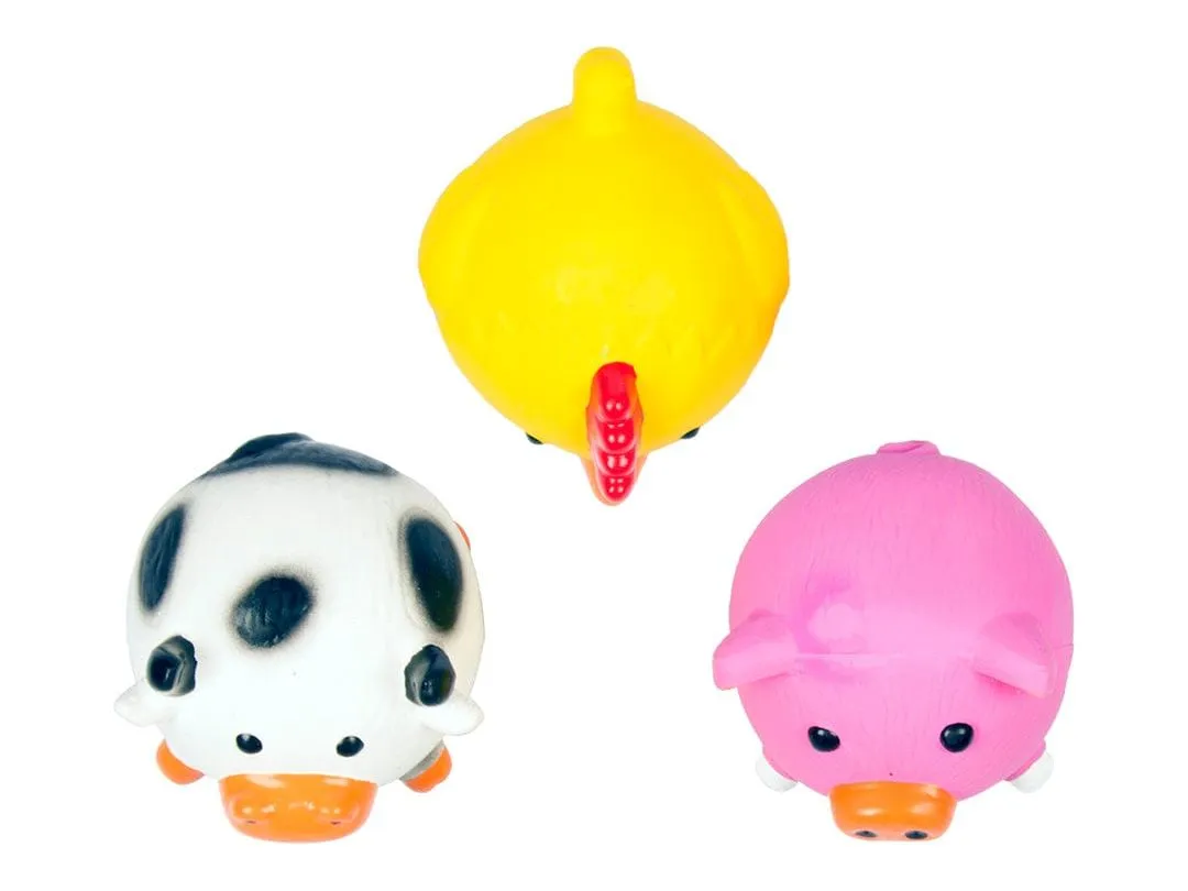 Latex Ball Chicken/Cow/Pig Mix 9,5cm - display mixed colors