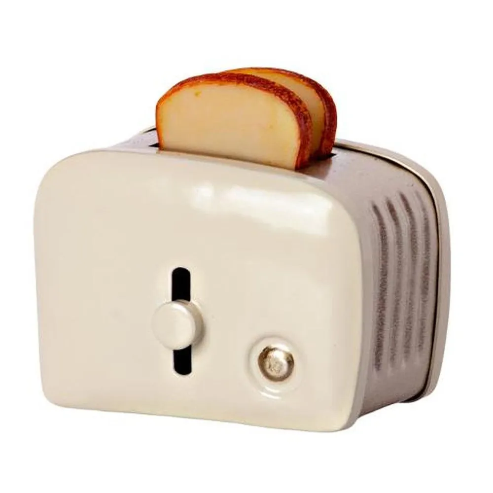 Maileg miniature toaster and bread - off white