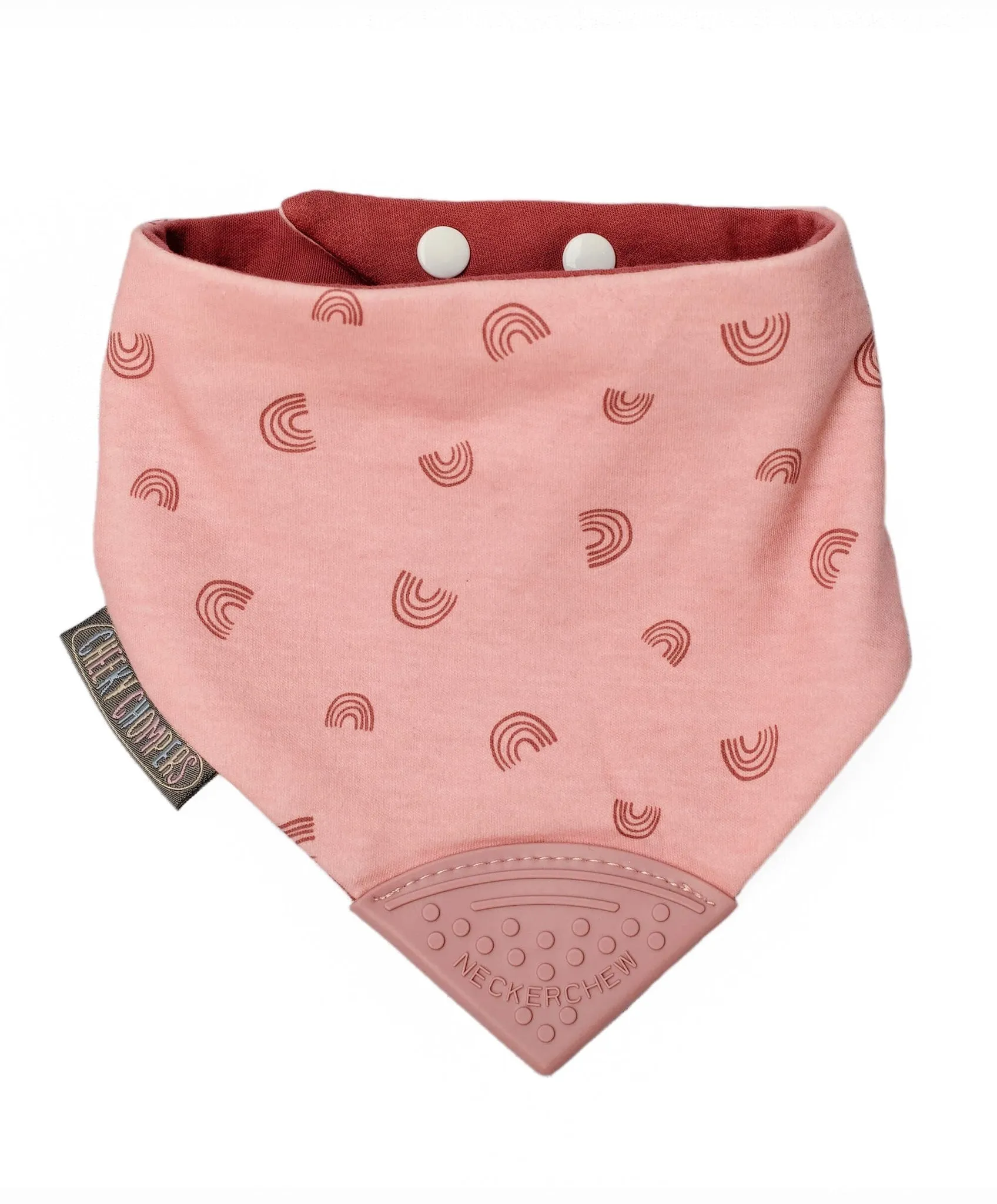 Neckerchew Teething Dribble Bib - Rainbow Rose