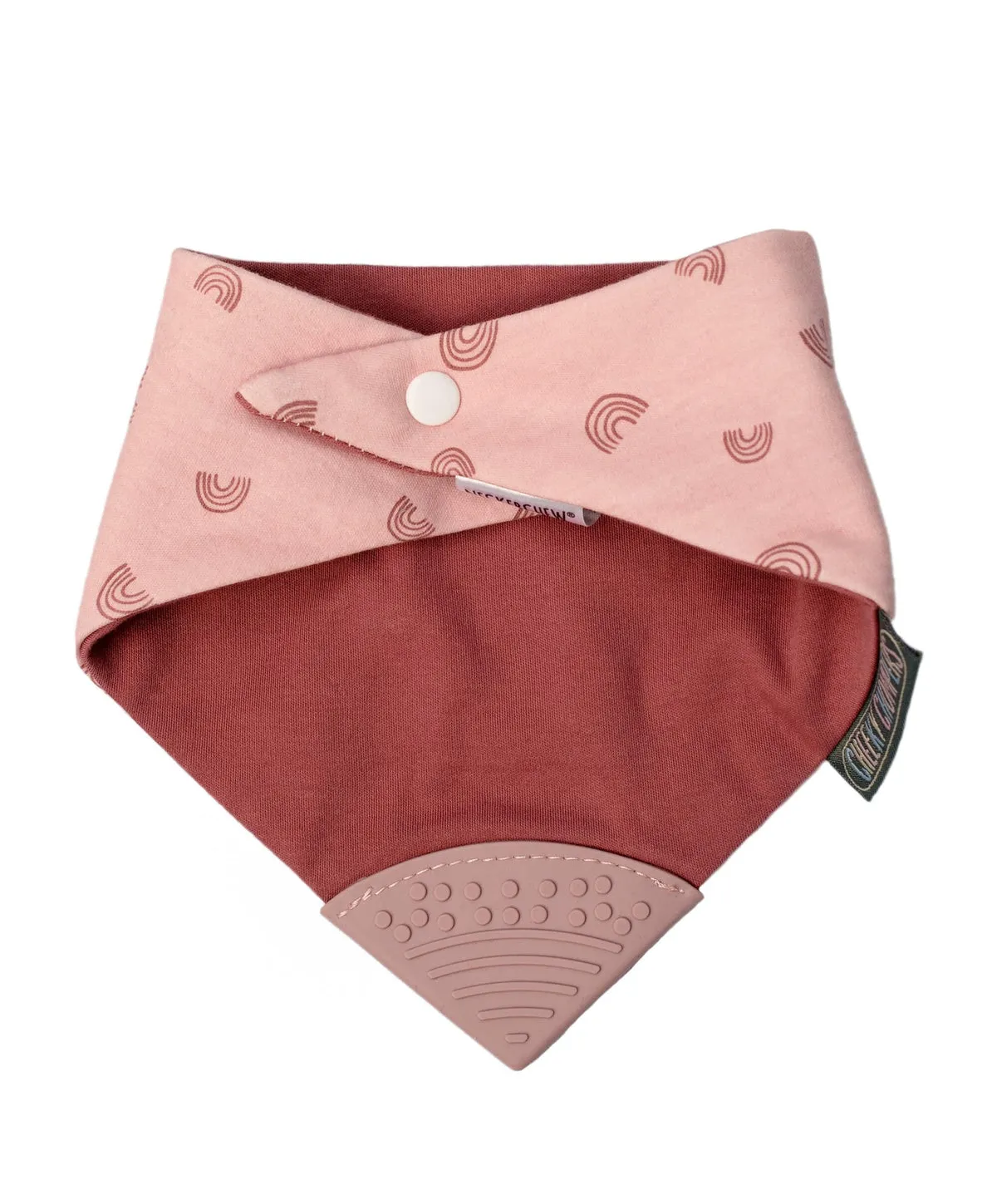 Neckerchew Teething Dribble Bib - Rainbow Rose