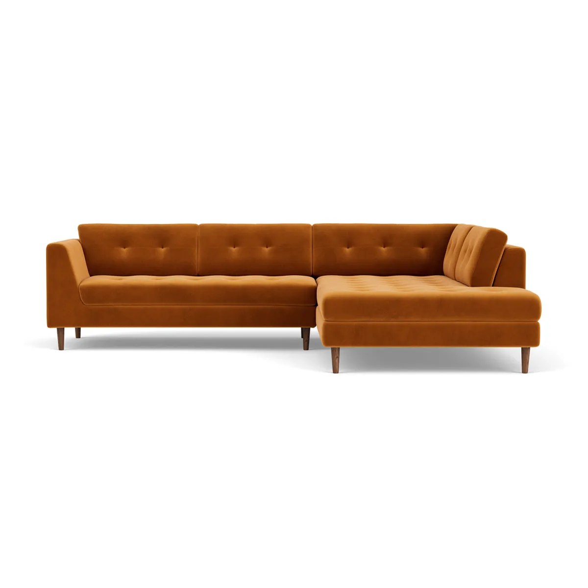 Nelson Velvet Right Corner Sofa