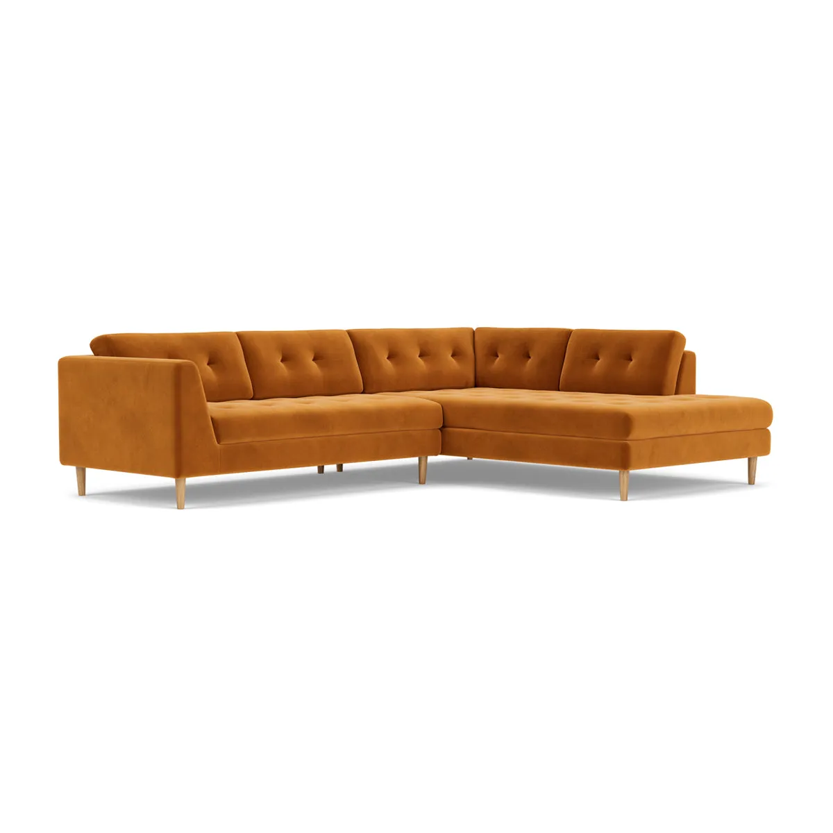 Nelson Velvet Right Corner Sofa