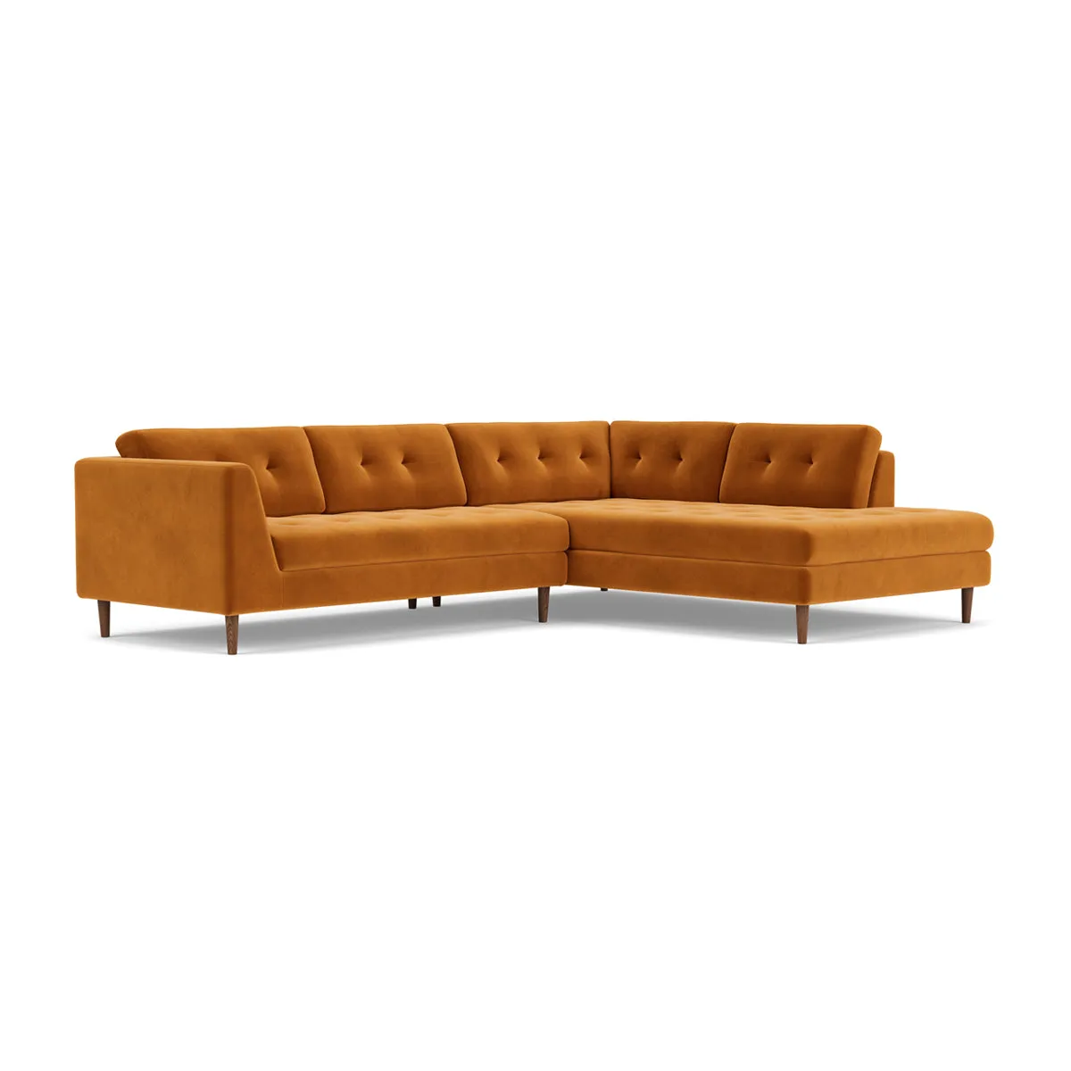 Nelson Velvet Right Corner Sofa