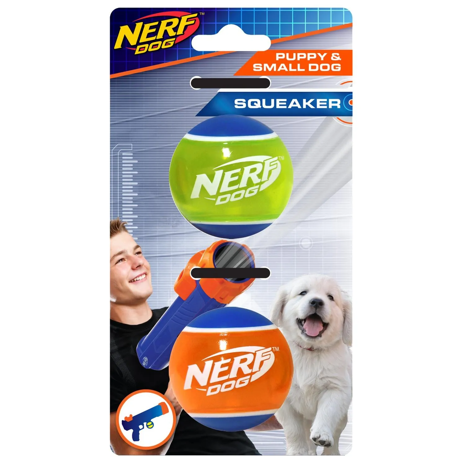 Nerf TPR Squeak Tennis Ball Dog Toy 2pk