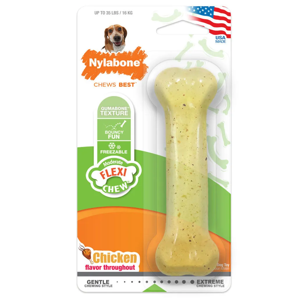 Nylabone Moderate Flexi Chew Chicken Flavor Dog Toy