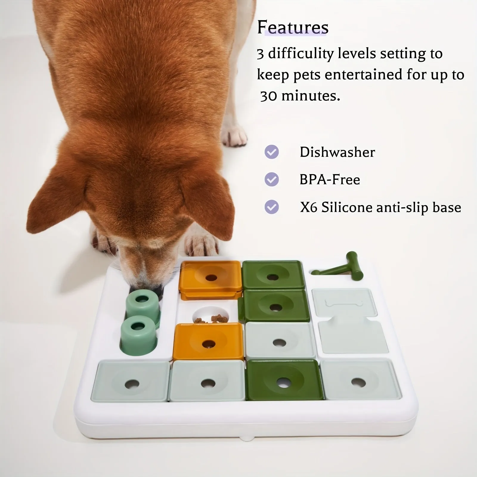 Pawsome Canine Brain Teaser Interactive Slow Feeder Dog Toy