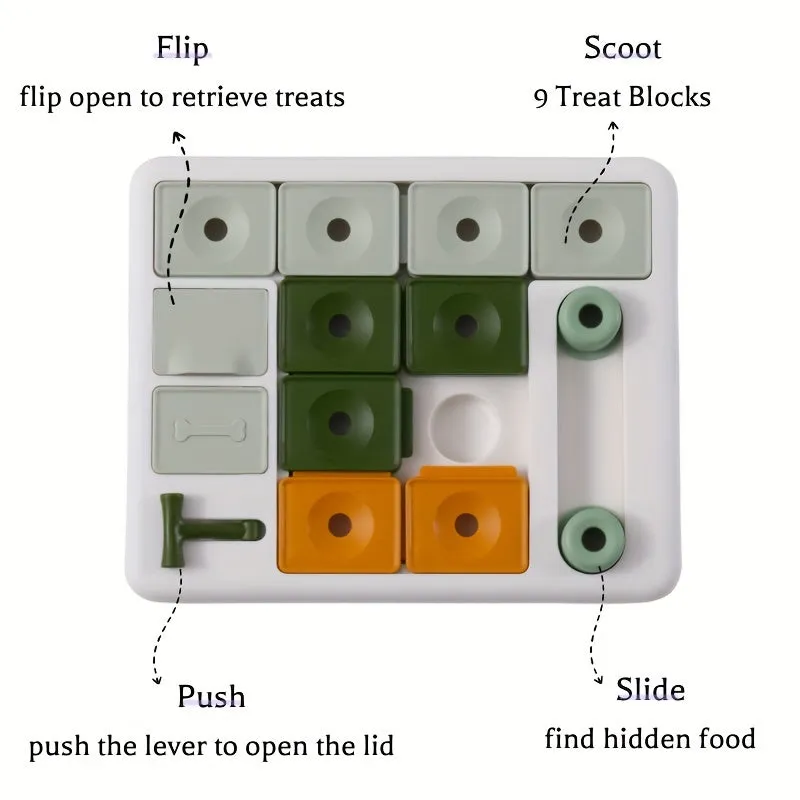 Pawsome Canine Brain Teaser Interactive Slow Feeder Dog Toy