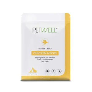 PetWell Freeze Dried Chicken Necks Treats for Dogs and Cats 100g