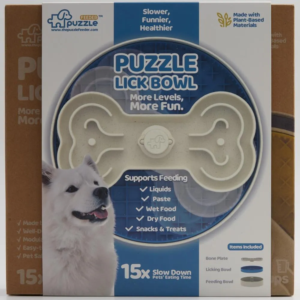 Puzzle Feeder Lick Interactive Dog Bowl (Blue)