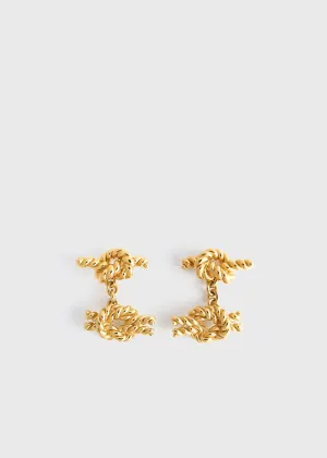 Rope knot earrings gold