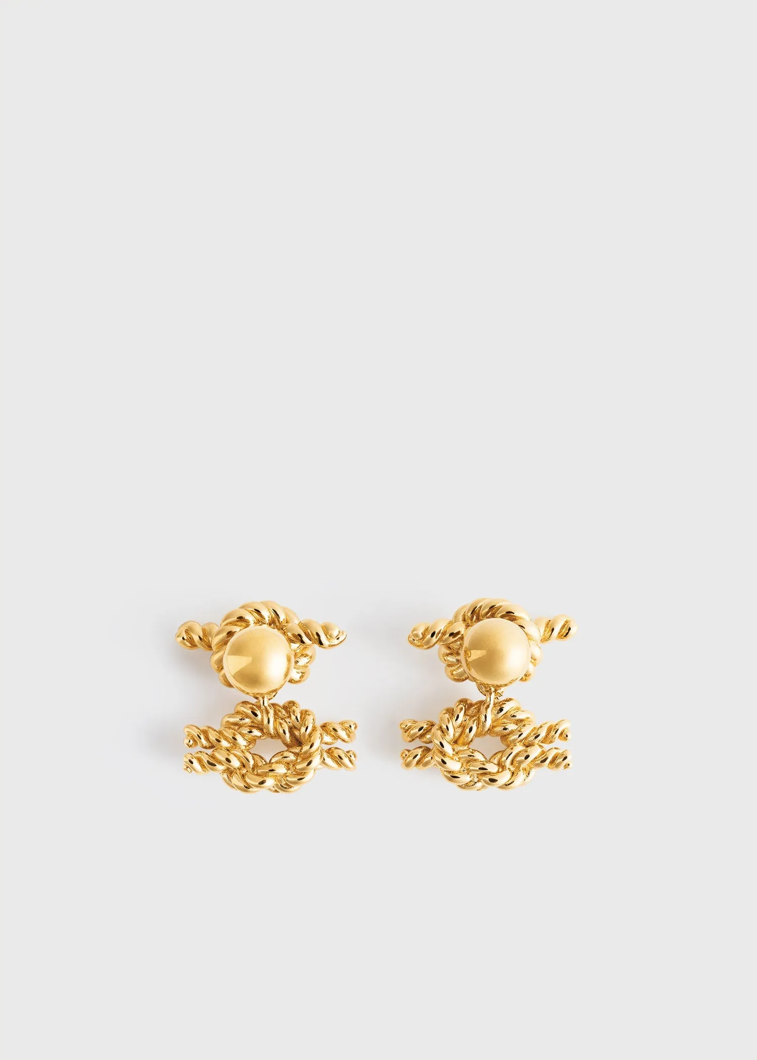 Rope knot earrings gold