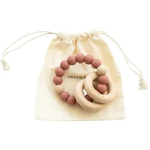 Sedona Teething Ring   Rattle - Burlwood