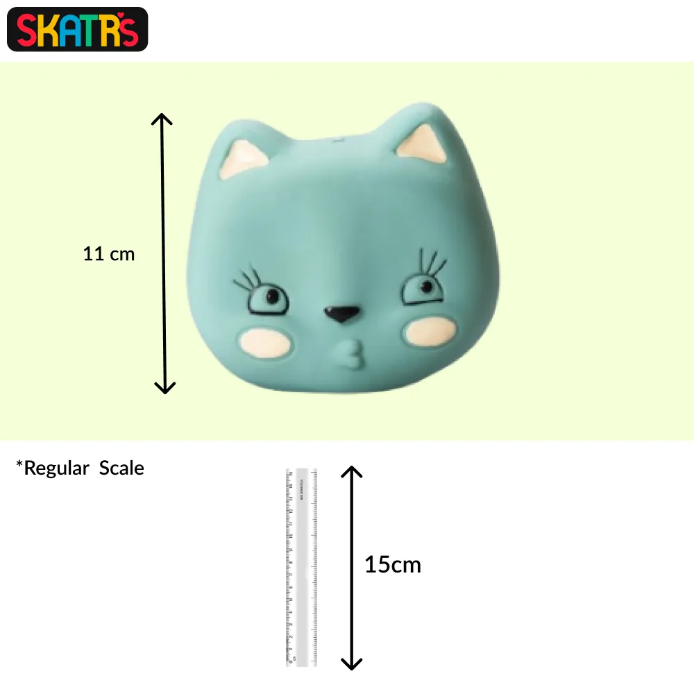 Skatrs Latex Squeaky Miss Cat Toy for Dogs and Cats (Green)