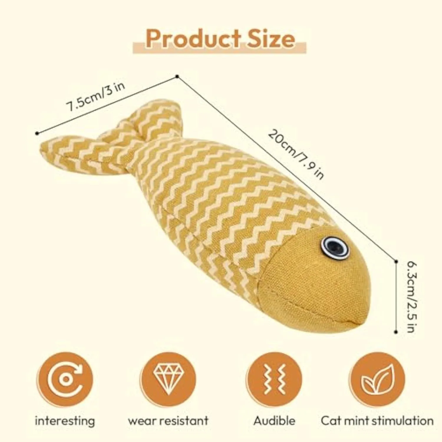 Soft Safe Comfortable Fish Indoor Interactive Exercise Cat Toys With Stuffed Catnip