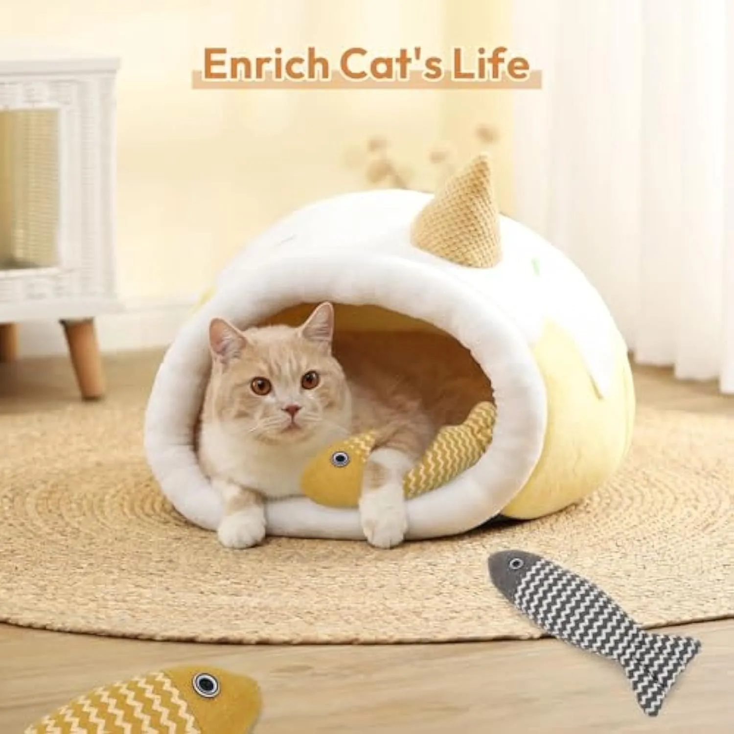 Soft Safe Comfortable Fish Indoor Interactive Exercise Cat Toys With Stuffed Catnip