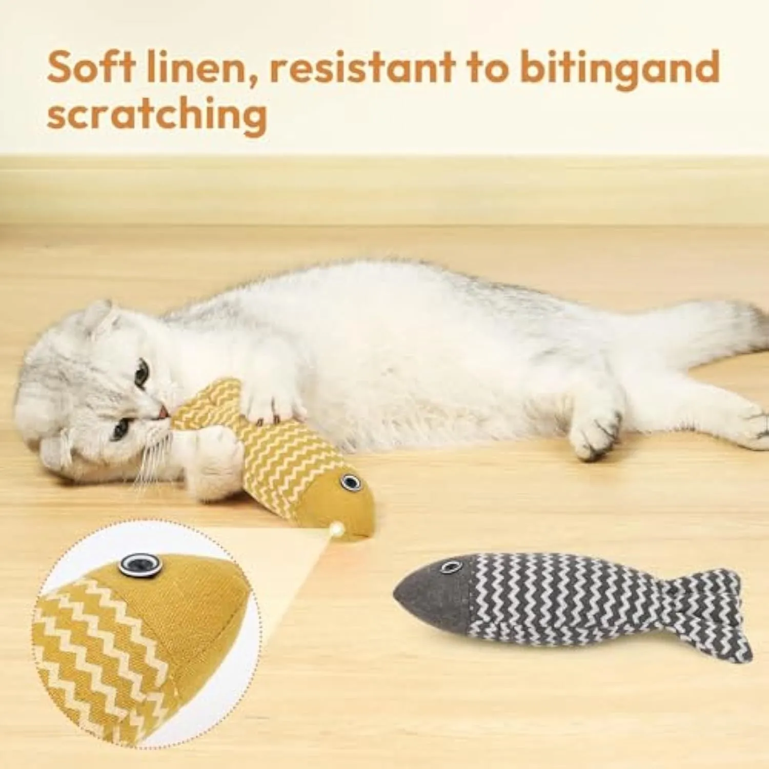 Soft Safe Comfortable Fish Indoor Interactive Exercise Cat Toys With Stuffed Catnip