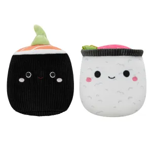 Squishmallows Squeaky Plush Sushi Shozo & Shun Black & White 2 pk Dog Toys