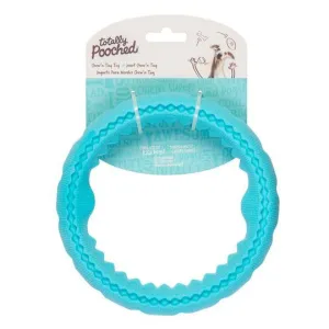 Totally Pooched Chew N Tug Rubber Ring Teal