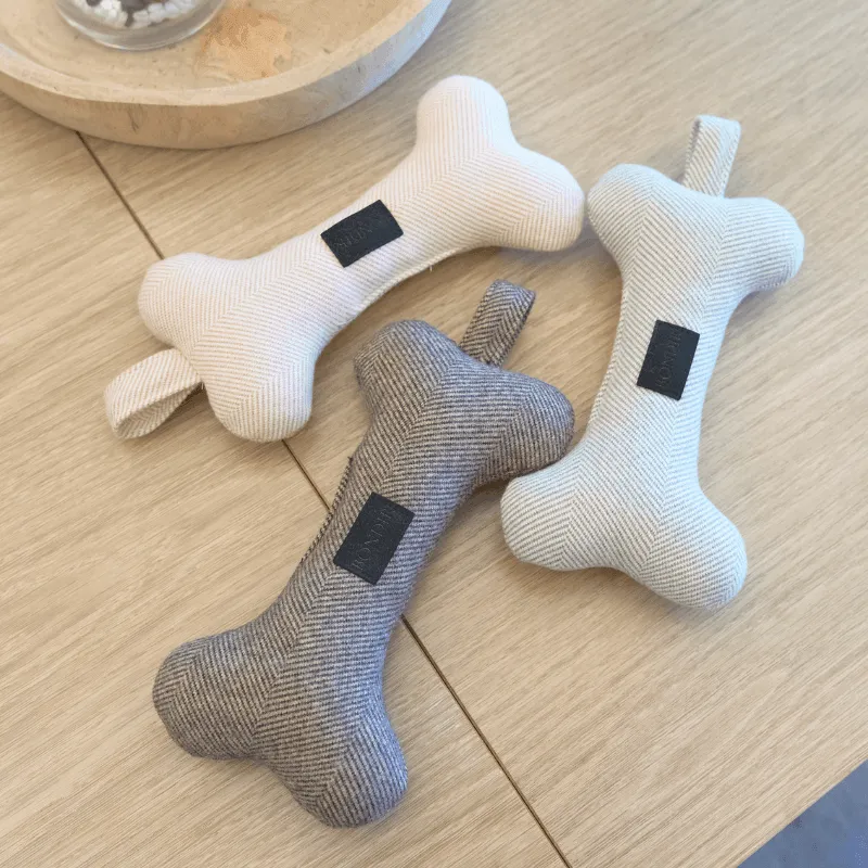 Tweed Squeaky Bone Dog Toy Set