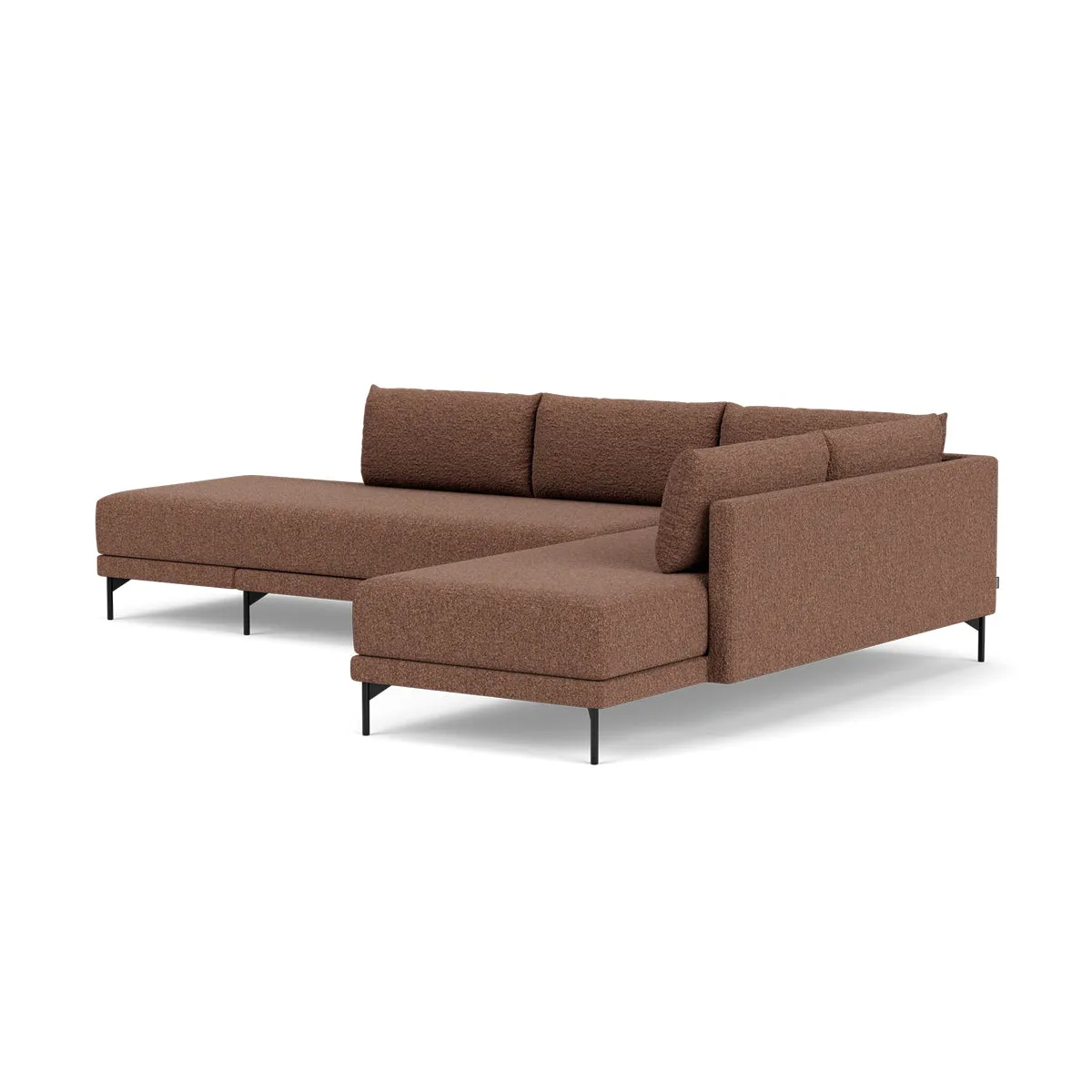 Vivica Boucle Right Sofa Bed (Rust)