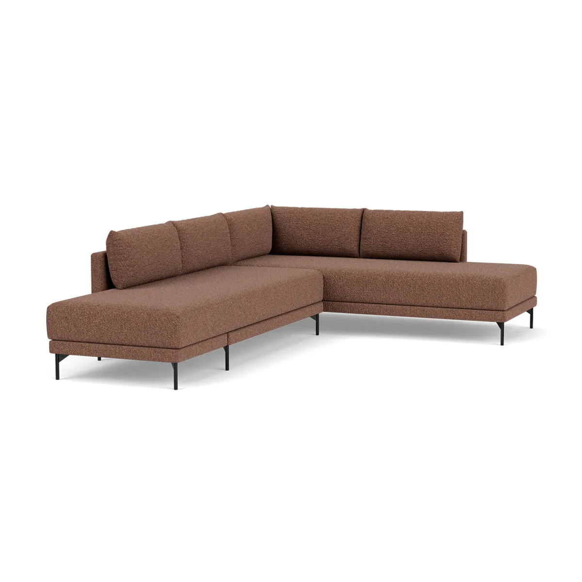 Vivica Boucle Right Sofa Bed (Rust)