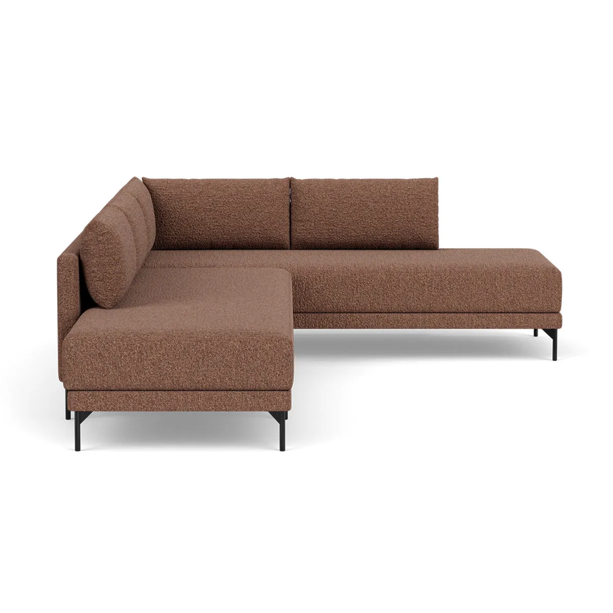 Vivica Boucle Right Sofa Bed (Rust)