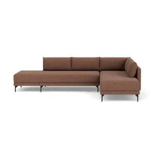 Vivica Boucle Right Sofa Bed (Rust)