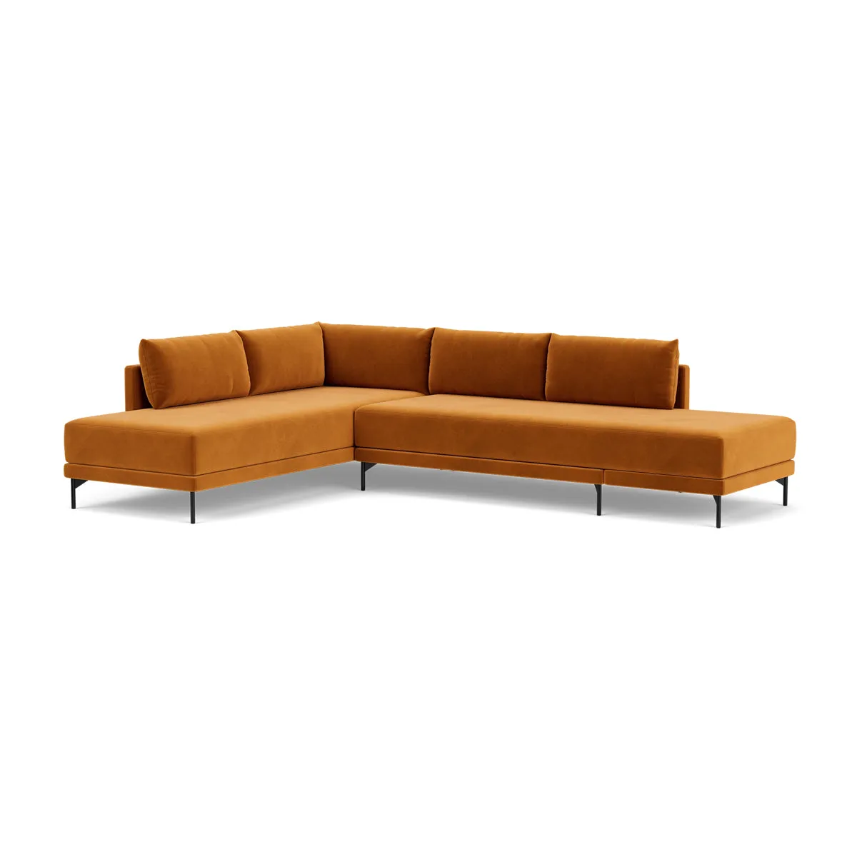 Vivica Velvet Left Sofa Bed (Matt Amber)