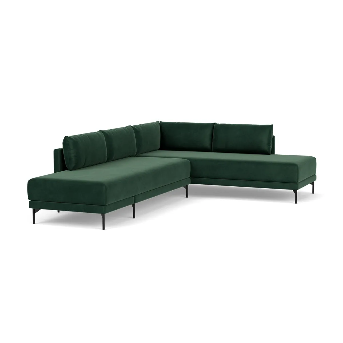 Vivica Velvet Right Sofa Bed (Lux Dark Green)